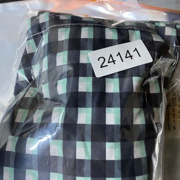 New Skanu Swim Shorts Men L Large Black Plaid Mid Rise Drawstring Pockets Swim - Picture 12 of 12